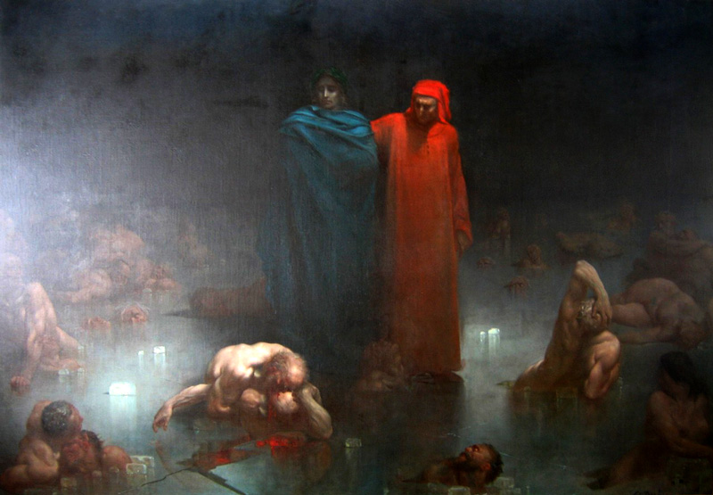 Dante und Vergil in der Unterwelt