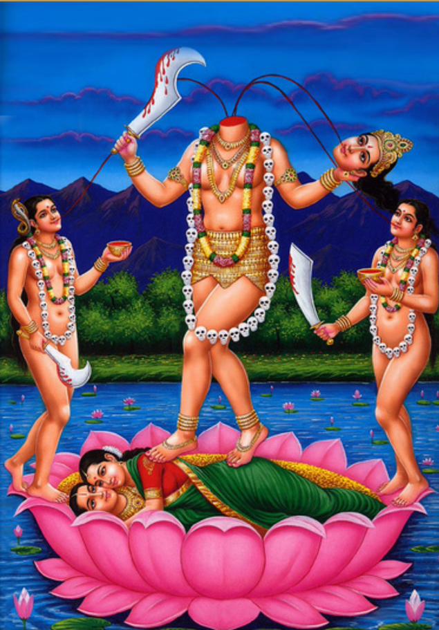 Die Loslösung von der Identifikation mit unserem Körper und unserem Mental ist die Kraftsphäre der Göttin Chinnamasta.