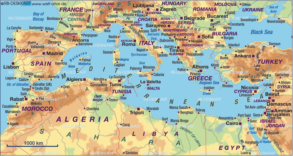 Mittelmeerkarte