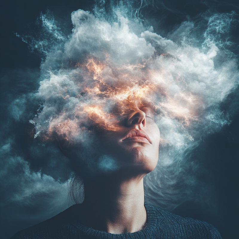 Fischer-TV100-geronimo1014_a_fotorealistic_human_person_with_a_cloud_of_thoug Erstellt mit Midjourney. Prompt: eine fotorealistische menschliche Person mit einer Gedankenwolke um den Kopf, die ethische Themen darstellt.